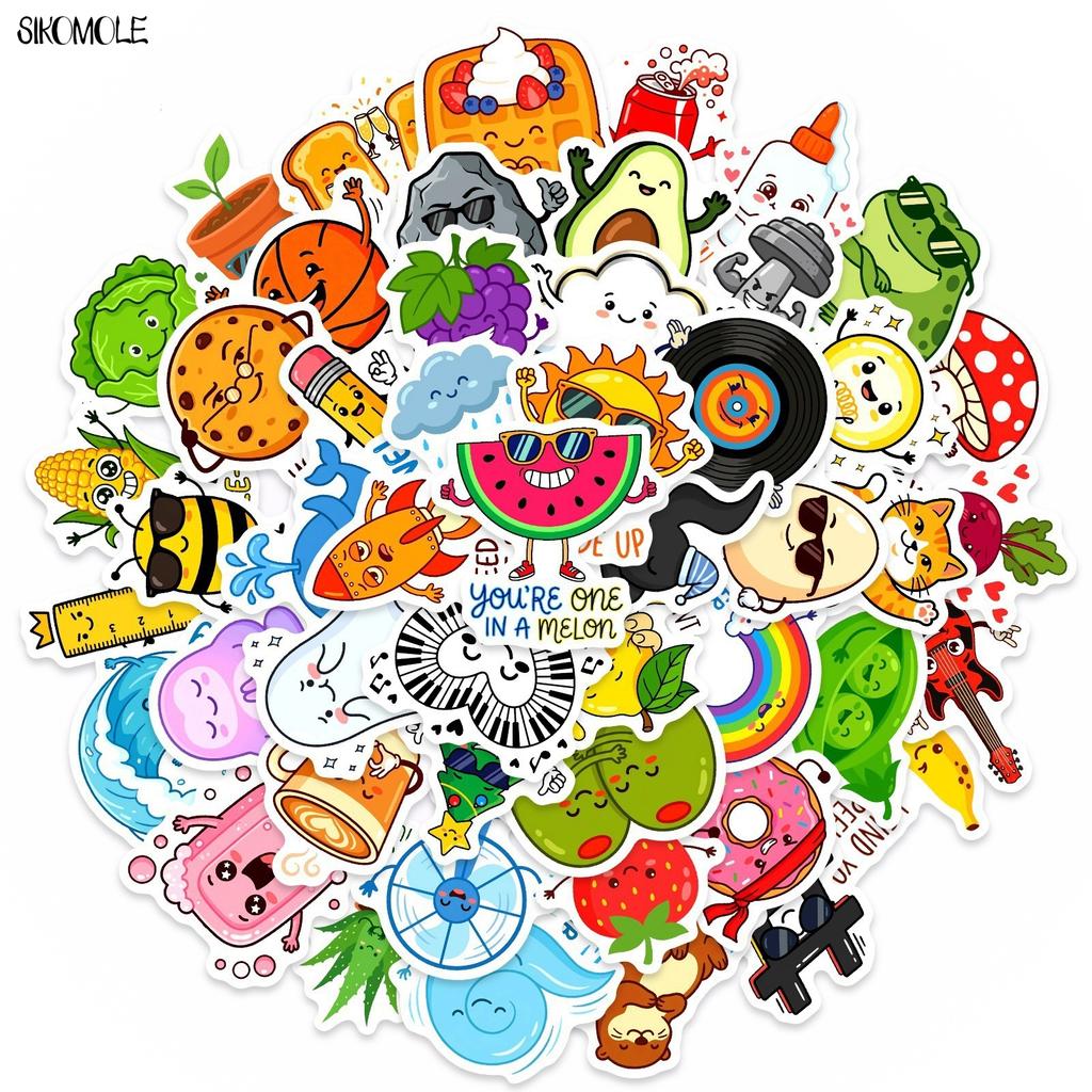 10 30 50Pcs Cartoon Children Early Education Stickers Kawaii Funny Diy Kids Toys Guitar Luggage Suitcase Decal Graffiti Sticker