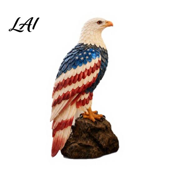 Bald Eagle Sculpture Light American Flag Eagle-Shaped Lamp 250th Anniversary Patriotic Desk Realistic Tabletop Vulture Lamp Bird Statue Night Light,