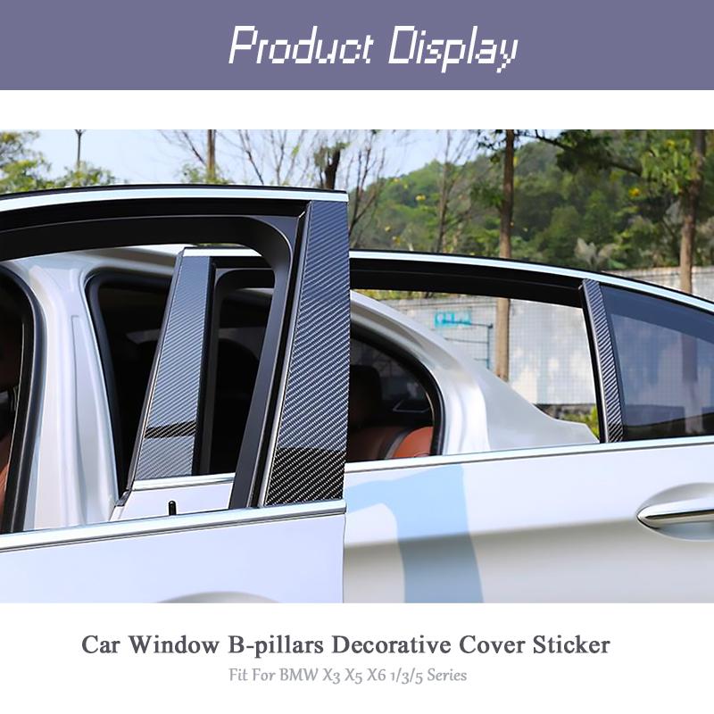 Carbon Fiber Car Window B-pillars Decorative Sticker For BMW X1 X3 X5 X6 Series 1 3 5 E90 F34 F07 Car Styling Trim