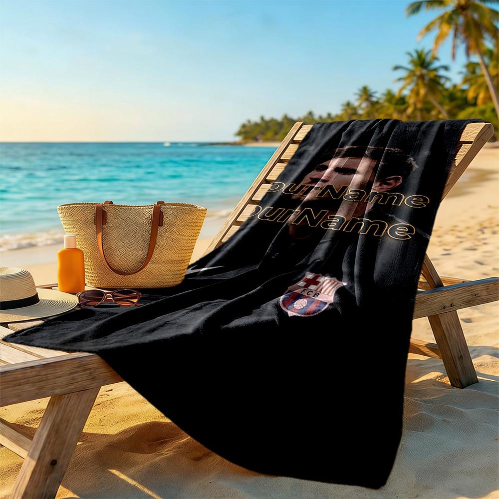 Messi Customize Your Name Beach Towel High Absorbency & Quick-Dry Perfect for Traveling Yoga Camping and Swimming