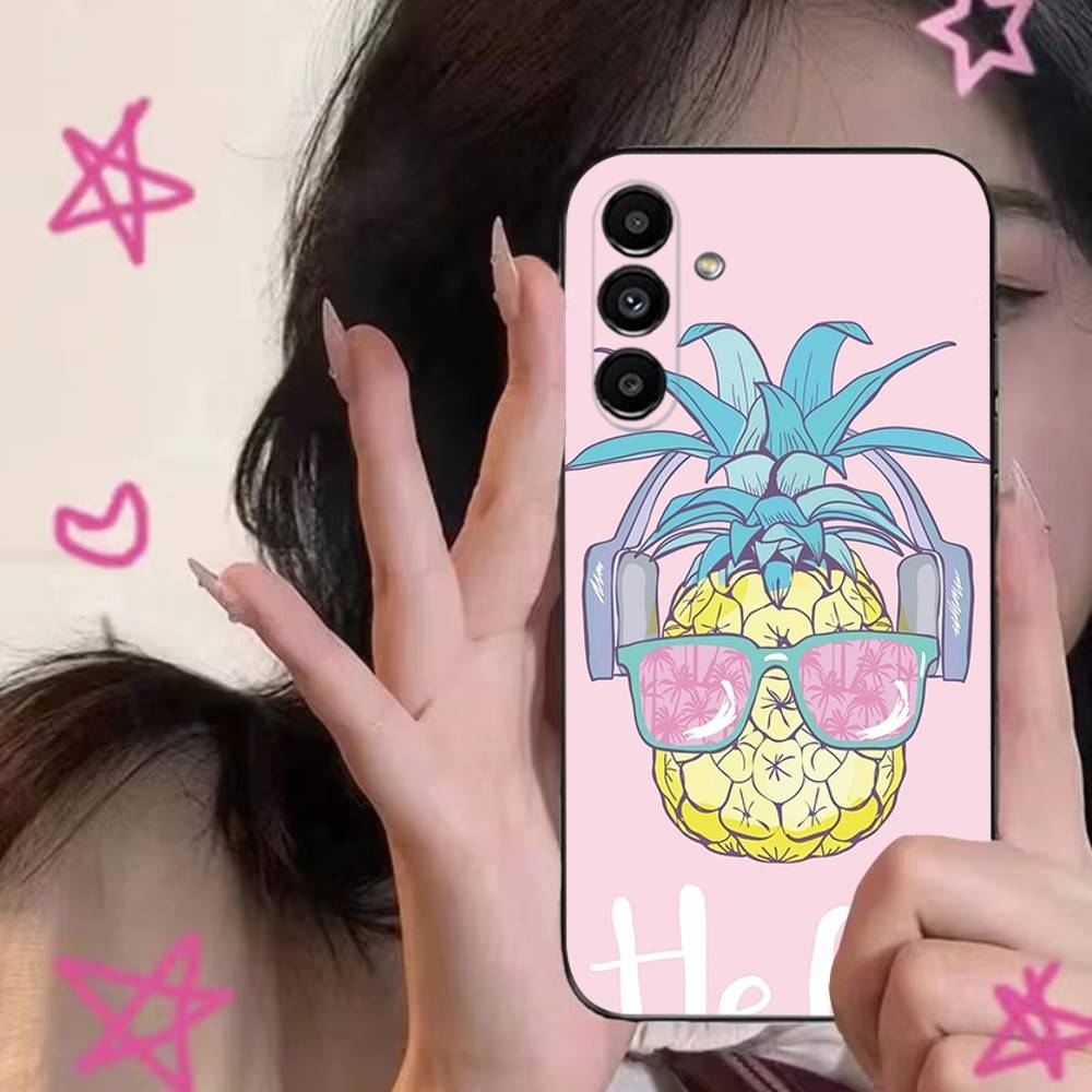 Summer Pineapple Phone Case For Samsung S24,S21,S22,S23,S30,Ultra,S20,Plus,Fe,Lite,Note,10,9,5G Black Soft Cover
