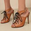 Women Sandals Bandage Peep Toe Summer Shoes 2025 New Ankle Strap High Heels Stiletto