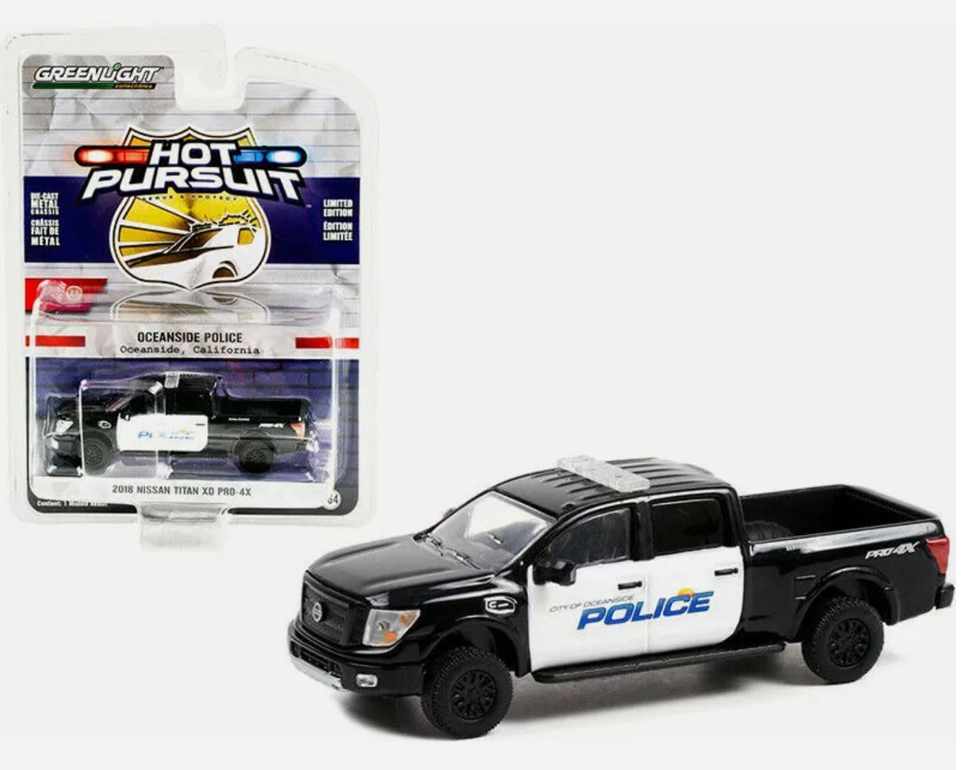 

Greenlight Scale Nissan Titan XD Pickup California Oceanside Police Diecast Model Car 1/64 [Used]