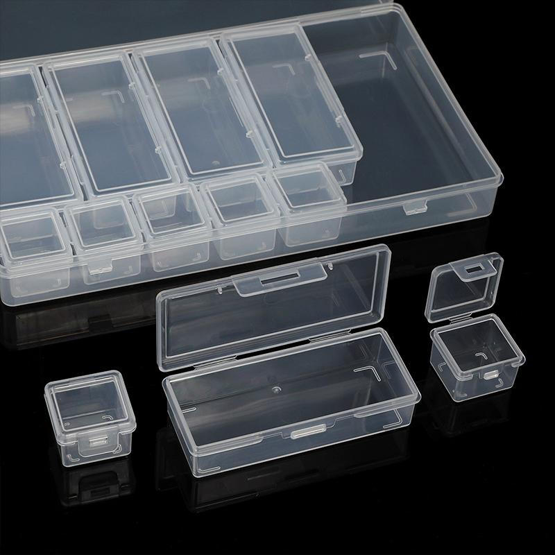 Bead Organizer Box Small Clear Plastic Bead Rhinestone Storage Containers with Hinged Lid for Storage Small Items Crafts Jewelry