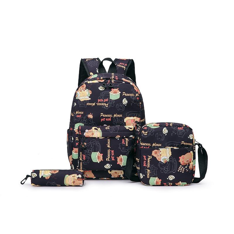 New schoolbag female multi-functional primary and secondary school students cute versatile three-piece combination backpack