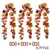 2/3pcs Artificial Maple Leaf Fall Garland Autumn Leaves Hanging Vines Thanksgiving Halloween Wedding Home Decorations 5.7Ft Each