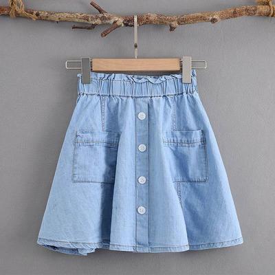 Saia Midi Feminina Saia Jeans Curta Verão Antiderrapante Algodão Tamanho Médio Infantil