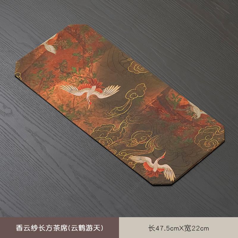Teematte Tischmatte Chinesischer Zen Hochwertige handgefertigte Stoff-Platzmatte Haushalts-Untersetzer Trockenbrüh-Teetischdecke