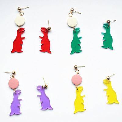 Cute Colorful Animal Acrylic Dinosaur Drop Earrings For Women Female Party Jewelry Gift