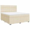 VidaXL Slat Bed Base with Mattress Cream 180x200 Cm Fabric, Bed, Platform Bed, Panel Bed, Furniture of 3291752