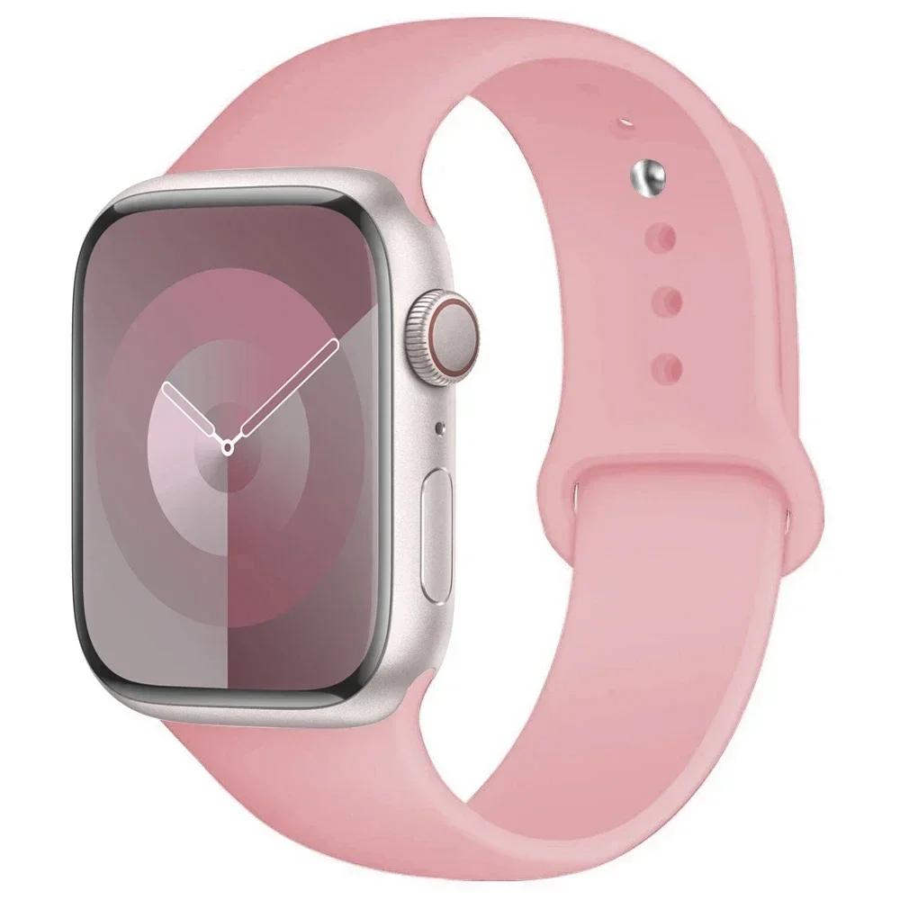 Silicone Sport Band For Apple Watch Strap49mm 44mm 45mm 40mm 41mm 42mm 38mm Bracelet Iwatch Series9 8 7 6 5 4 3SE Ultra 2 Correa