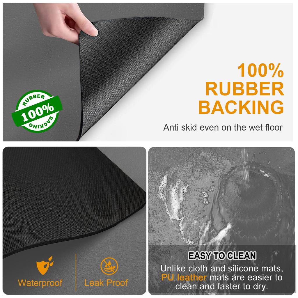 Coffee Mat For Countertops Waterproof For Countertop Accessories Fit Under Maker Espresso Machine Absorbent Hide Stain Rubber
