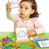 Enfants Puzzle 3D Anneaux à Coller Jeu de Puzzle en Bois Jouets Éducatifs Montessori Apprentissage Précoce des Enfants Association de Formes Cognition des Couleurs