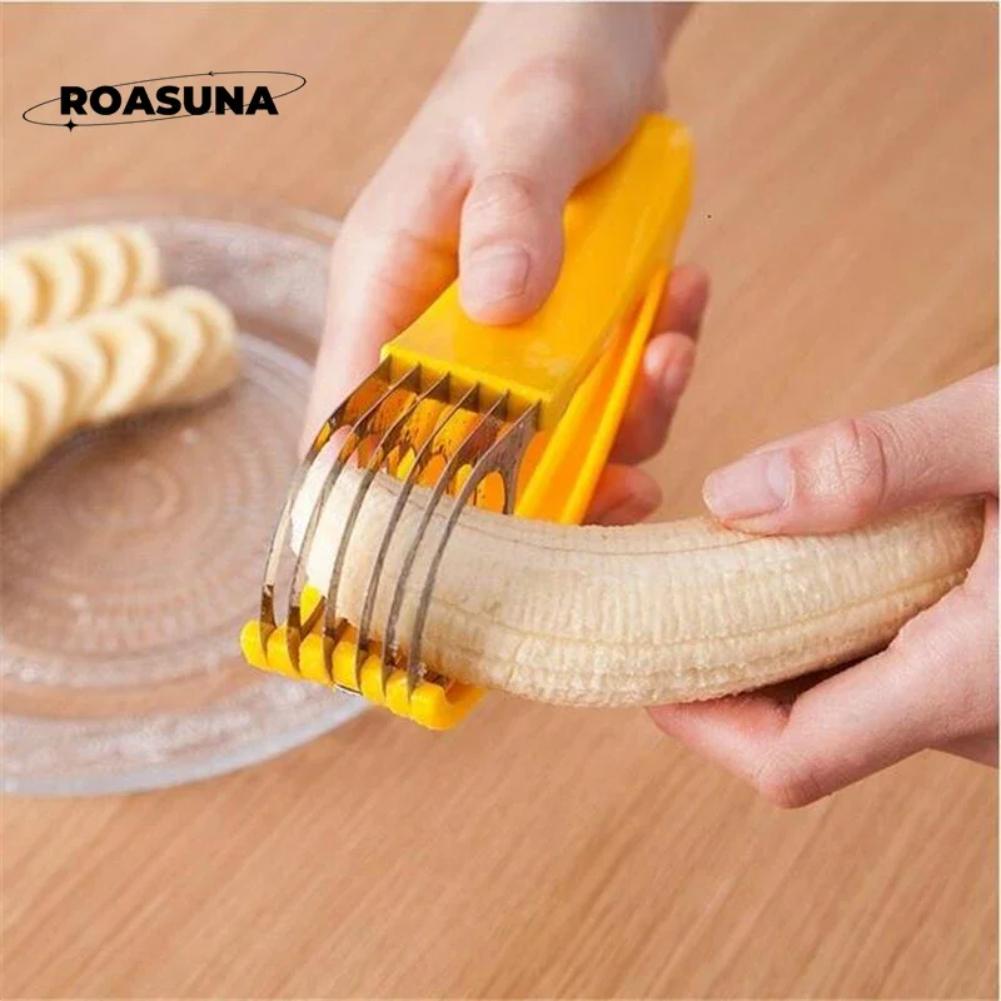 Eco-friendly Banana Slicer Cutter:Premium Plastic Kitchen Tool for Fruits&Vegetables-Ideal for Slicing, Cutting Cucumbers & More