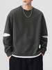 Autumn/Winter American Trend Brand Heavyweight Men's Patchwork Round Neck Long Sleeve Sports Hoodie