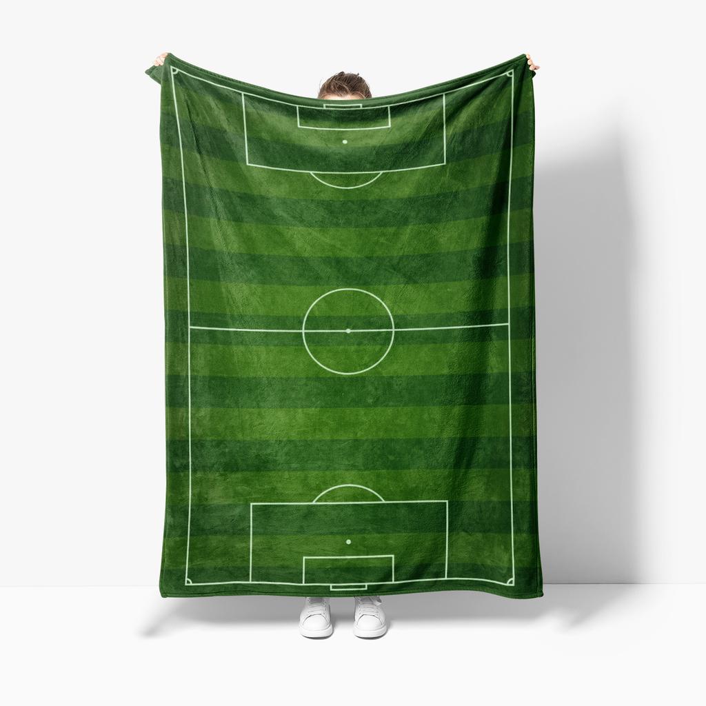 Football Field Soccer Sport Cartoon Soft Blanket,Soft Throw Blanket for Home Bedroom Bed Sofa Travel Cover Child Gift