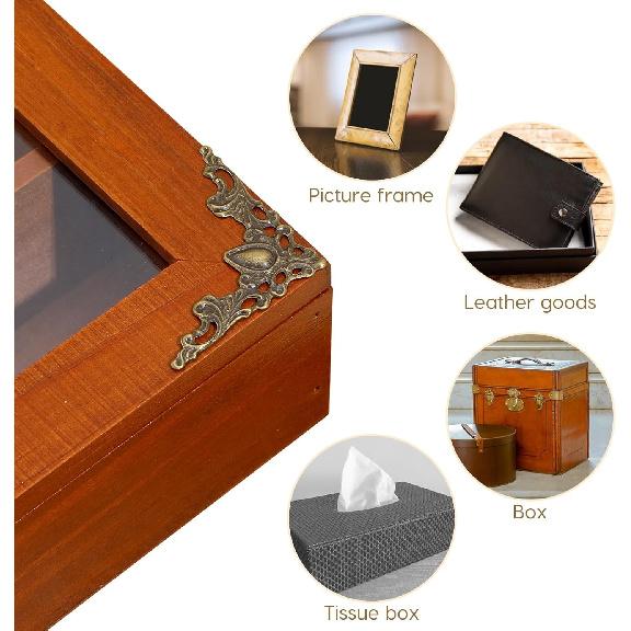 BESPORTBLE 24pcs Antique Box Legs Metal Box Feet Corner Protectors Jewelry Box Chest Wood Case Legs Corner Guards