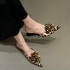 Fashion Bailamos Fashion Sexy Flower Pointed Toe Thin Low Heels Pumps Women Elegant Wedding Mules Shoes Slip On Slippers Zapatos De Muje