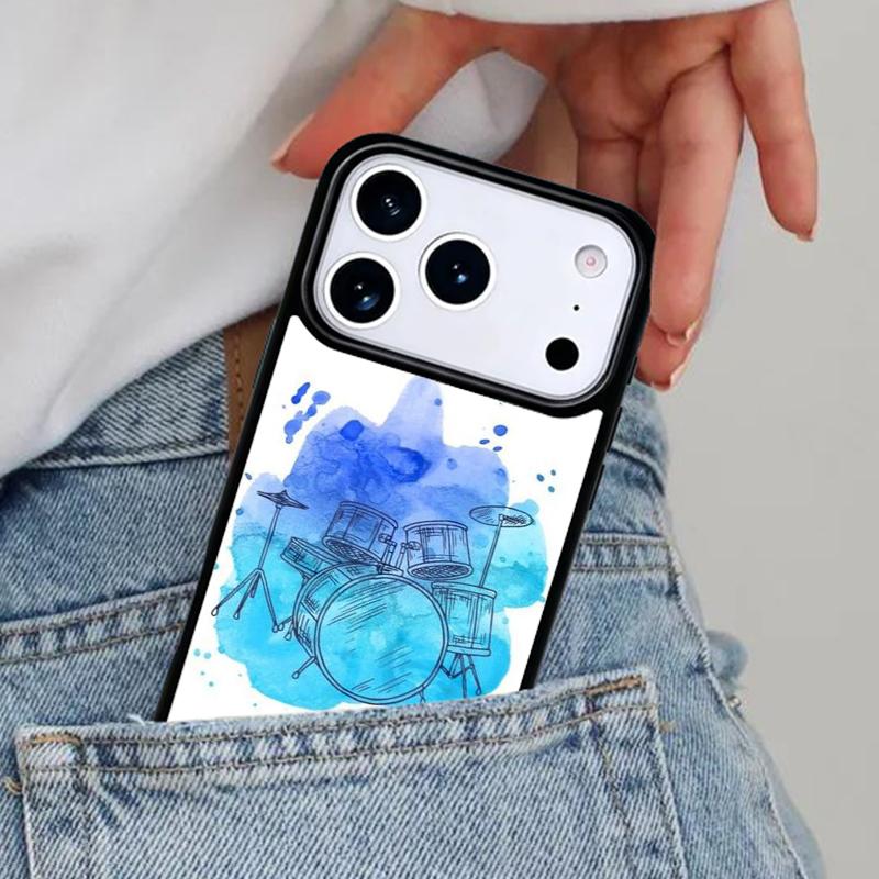 Musical Instrument Drum Phone Case for iPhone 17ProMax 12 13 14 15 16e 17 Pro Max Plus Air Cover