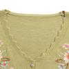 Pastel Women's Floral Embroidered Rhinestone V-Neck Knit Sweater