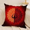 The Shiva Trident Cushion Cover Soft Plush Throw Pillow Cover | Double-Sided Printed Cushion Case | Cozy Sofa & Home Decor