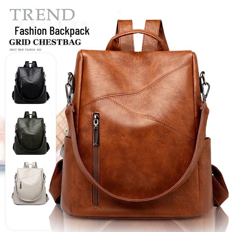 Women's Anti-theft Double Shoulder Bag - 2026 Fashionable Multi-functional PU Backpack