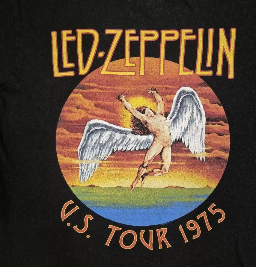 Led Zeppelin Shirt Led Zeppelin Tour 75 Black T-shirt Unisex S5XL VN4205 S