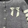 2025 Winter College Style Beaded Bow Knit Cardigan for Women