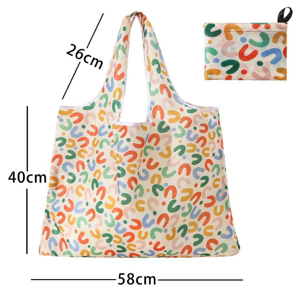 Borsa della spesa pieghevole Borsa della spesa da viaggio riutilizzabile Borsa ecologica con una spalla per viaggio Borsa tote con stampa di cactus dei cartoni animati