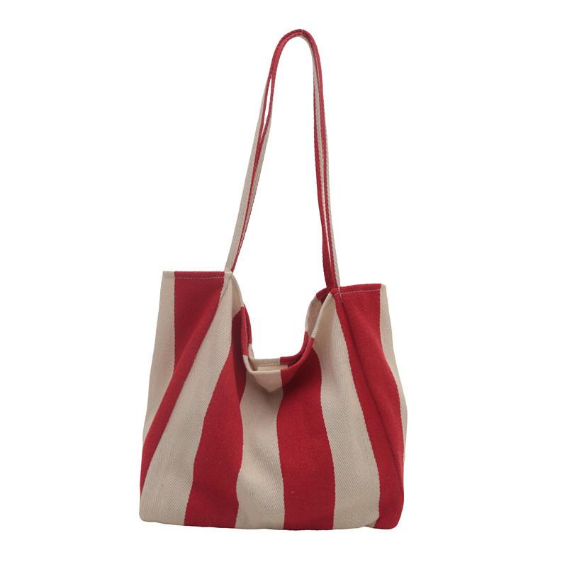 Chic Retro Korean Style Handbag Large Color Block Shoulder Bag For Women красный