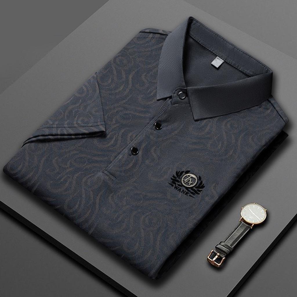 STORN Herren Neues Sommer Business Casual Kurzarm POLO-Shirt Mode Kurzarm Bequem und Atmungsaktiv Oberteil