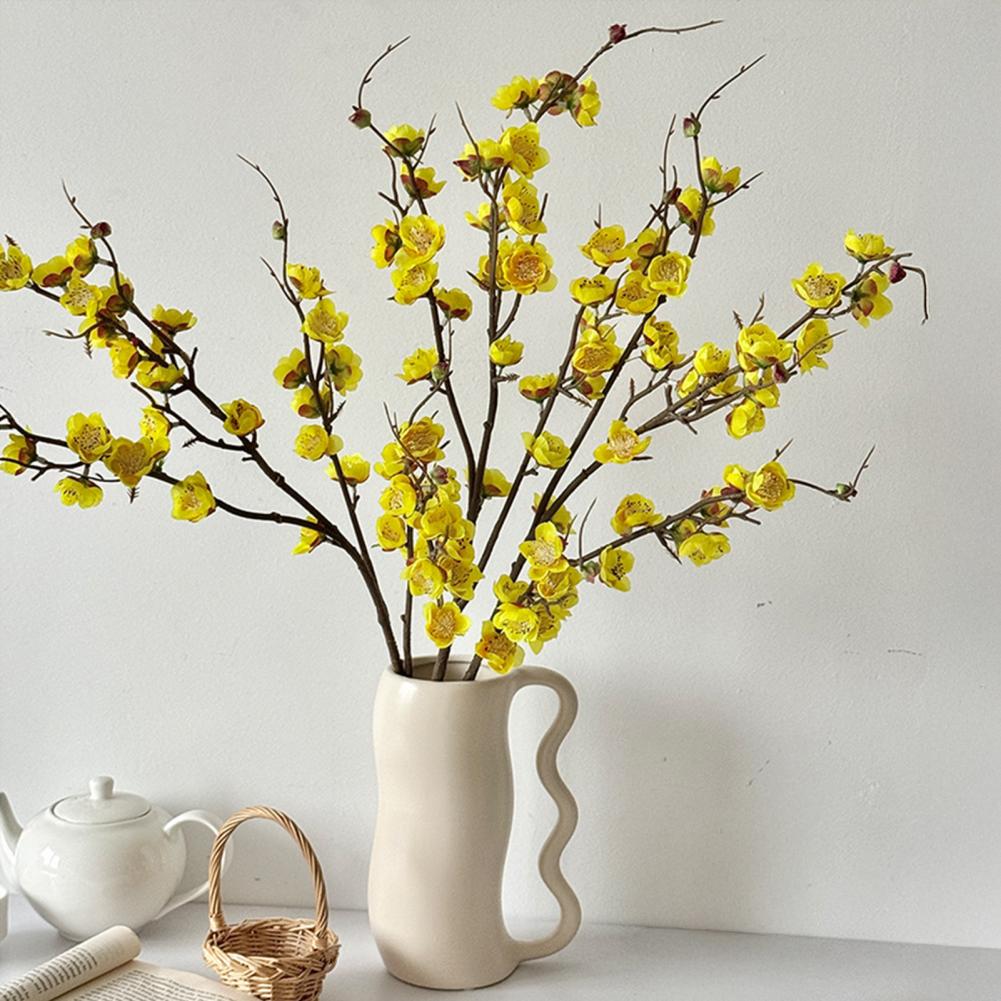 Natural Look Plum Blossom Artificial Plum Blossom Branch Artificial Cherry Blossom Branches 34.6 Inch Faux Plum Stems for Home