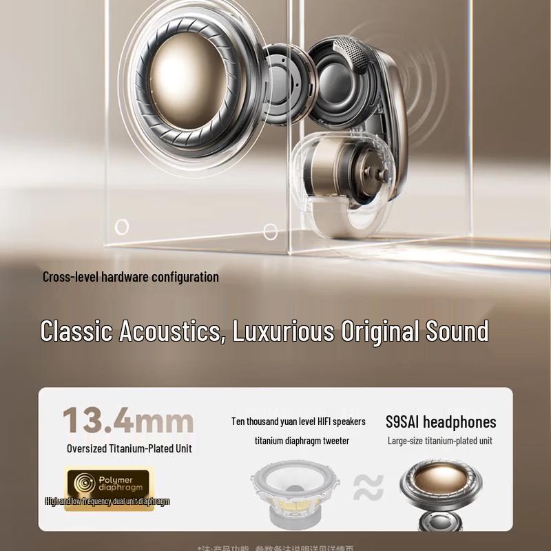 Saina S9S AI Open-Ear Air-Bone Conduction Ear Clip Bluetooth Headset