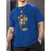 Santa Fitness Printed Men's T-shirt Fitness Sports Men's Short Sleeve Top Daily Running Workout Men's Crew Neck T-shirt