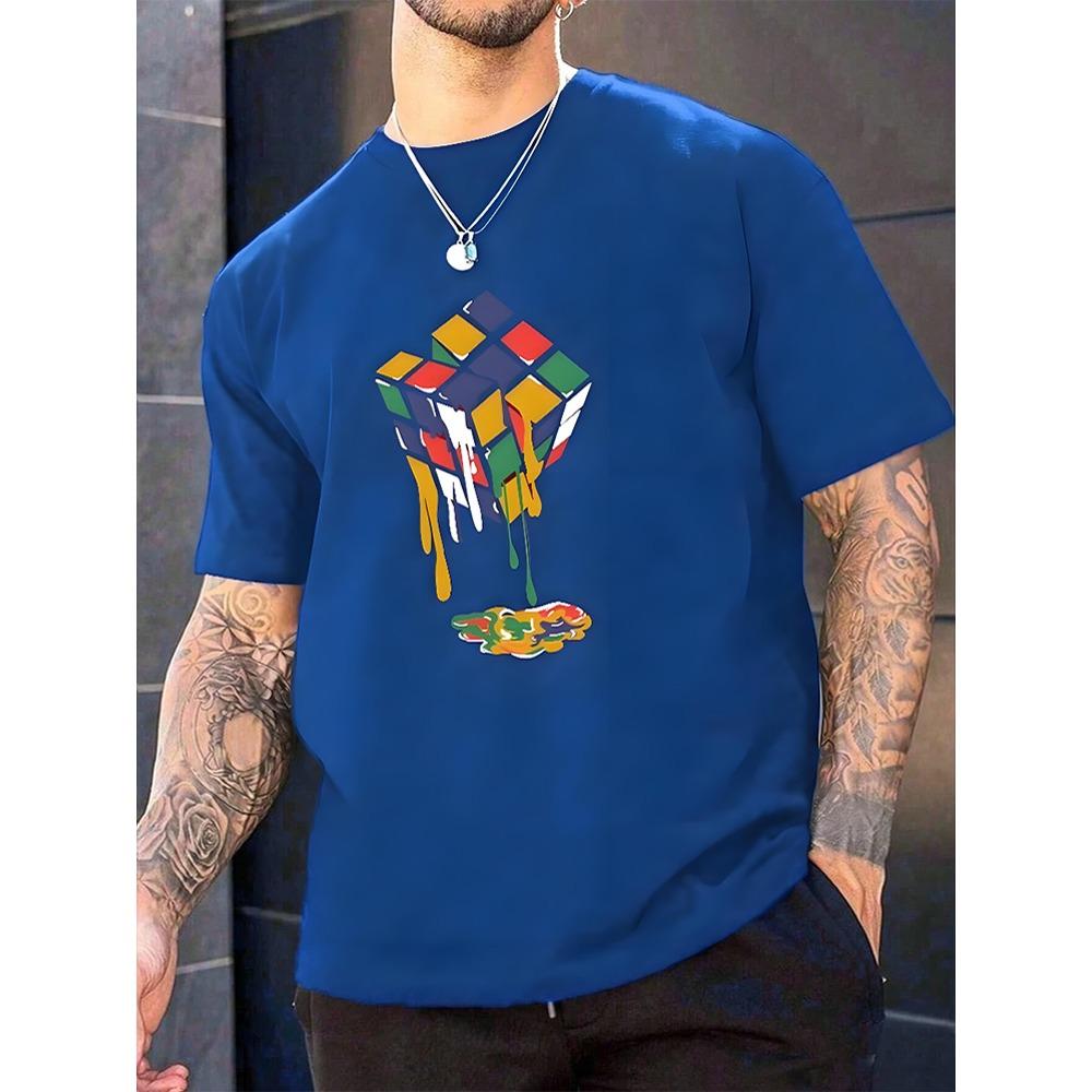 Santa Fitness Printed Men's T-shirt Fitness Sports Men's Short Sleeve Top Daily Running Workout Men's Crew Neck T-shirt