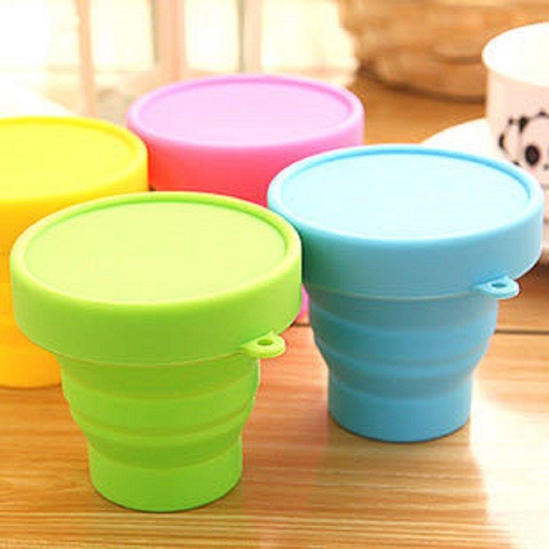 High Quality Silicone Folding Cup Candy Color Water Drink Coffee Cup Outdoor Travel Camping Portable Telescopic Mug Drinkware