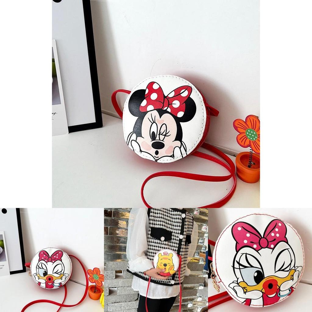 Adorable Korean Style Kids Round Shoulder Bag Lightweight Cartoon Animal Design For Boys And Girls