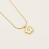 Stainless steel five-leaf clover 18K letter necklace high sense 26 shell letter pendant jewelry
