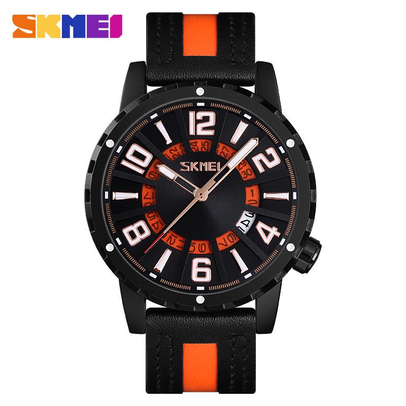 

Часы мужские Tough Guy Casual Sports Calendar с ремешком из натуральной кожи оранжевый