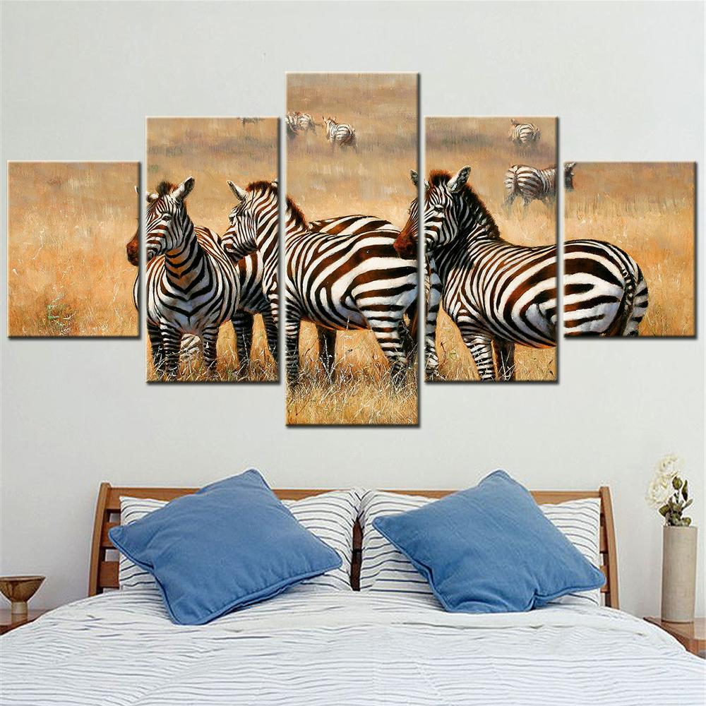 Modern Zebra Canvas Wall Art Animal Paintings for Interior Home Decor - Modular Room Decor Poster on Wall Decoration Picture