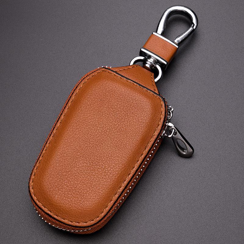Universal Genuine Leather Car Key Bag for Men & Women—Personalized Remote Cover for Volkswagen, Toyota, Hyundai & Honda