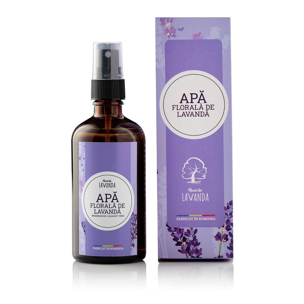 Apa Florala de Lavanda 100ml - Pure Organic Lavender Floral Water, Lavender Hydrosol, Natural Facial Toner & Hydrating Mist for Sensitive Skin
