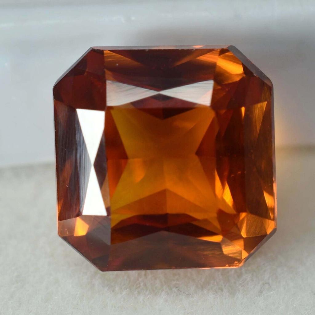 Ring Size 8.50 Ct Natural Orange SAPPHIRE Square Shape CERTIFIED Loose Gemstone Y-321143180