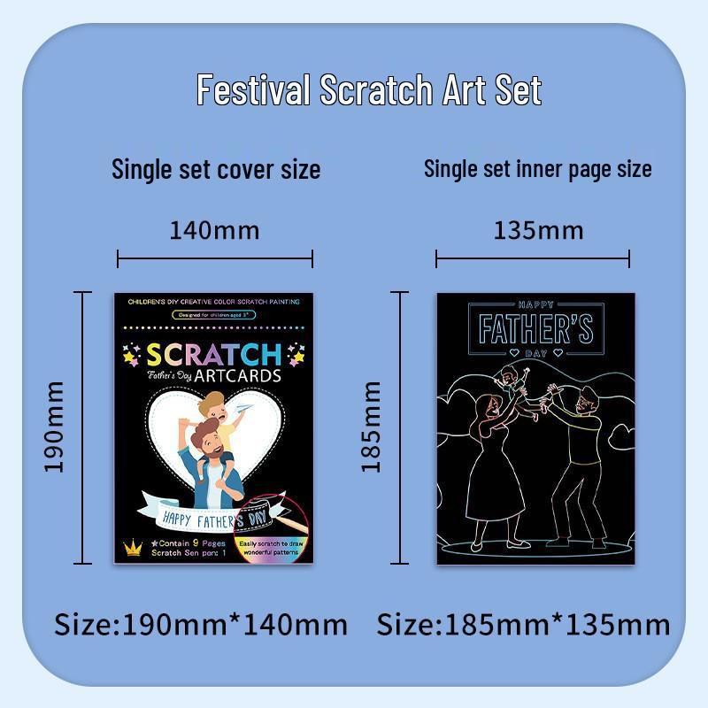 Gör-det-själv Färgglatt Skrapkonstpapper för Barn: Perfekt för Fars dag, Halloween och jul