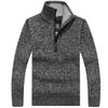 Men's Fleece Thicker Sweater Half Zipper Turtleneck Warm Pullover Male Slim Knitted Wool Sweaters for Spring