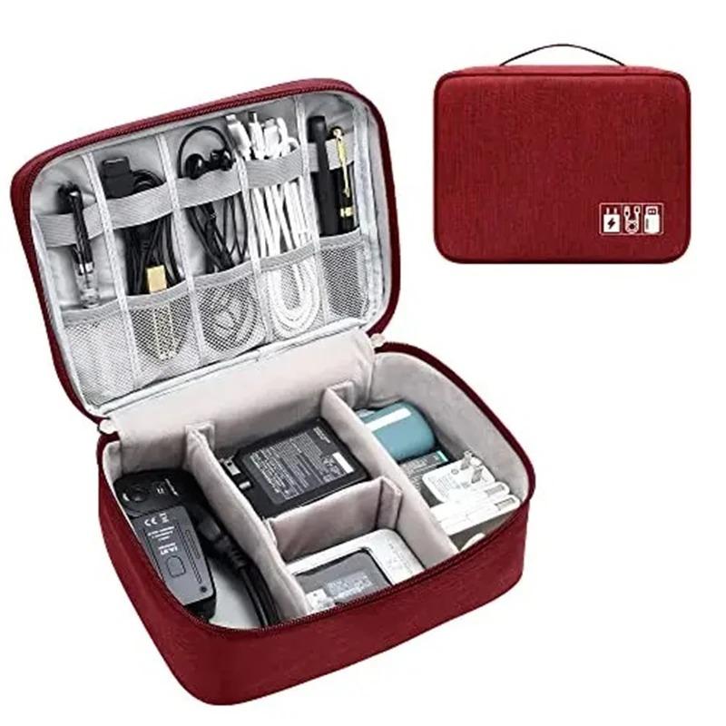 1pc Portable Cable Storage Bag Waterproof Digital Electronic Organizer USB Data Line Charger Plug Storage Bag Travel Cable Organ