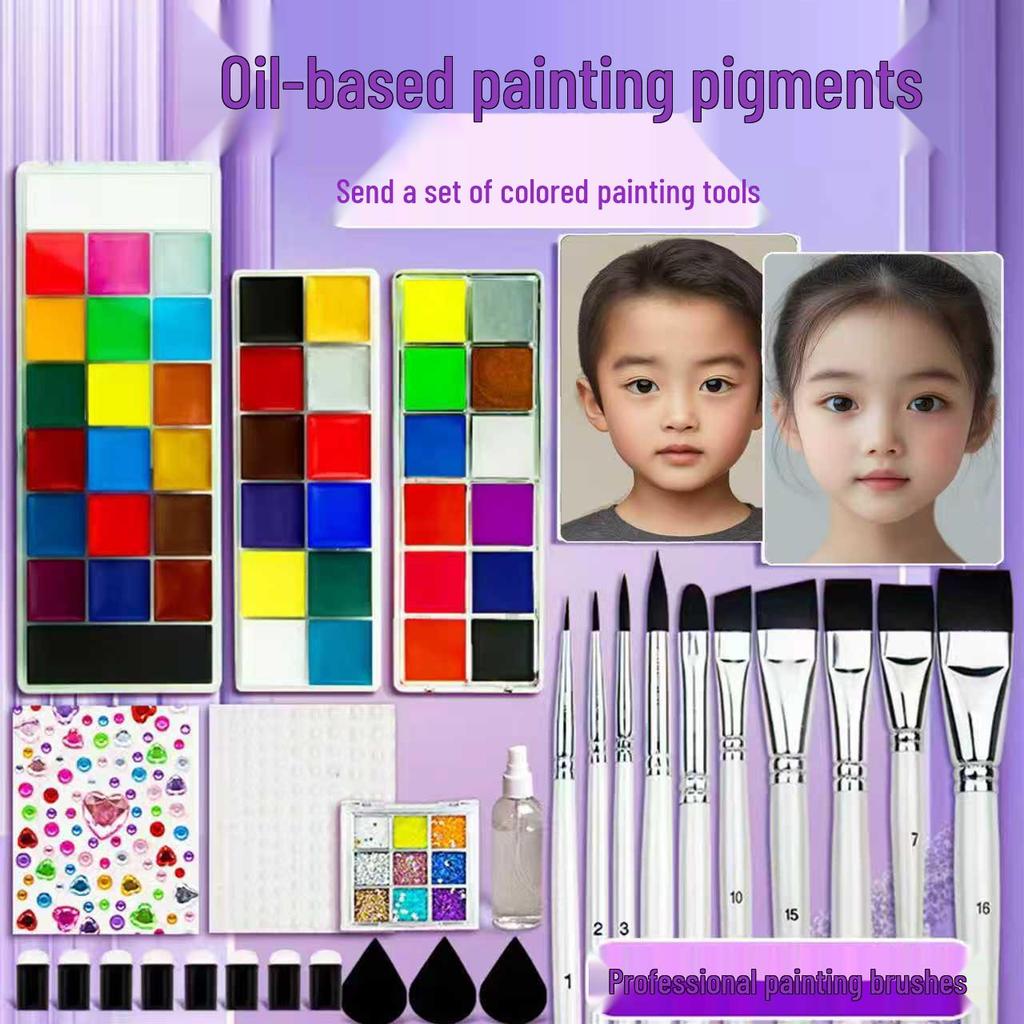 12-Color Fluorescent Face & Body Paint for Halloween, World Cup, and Theater