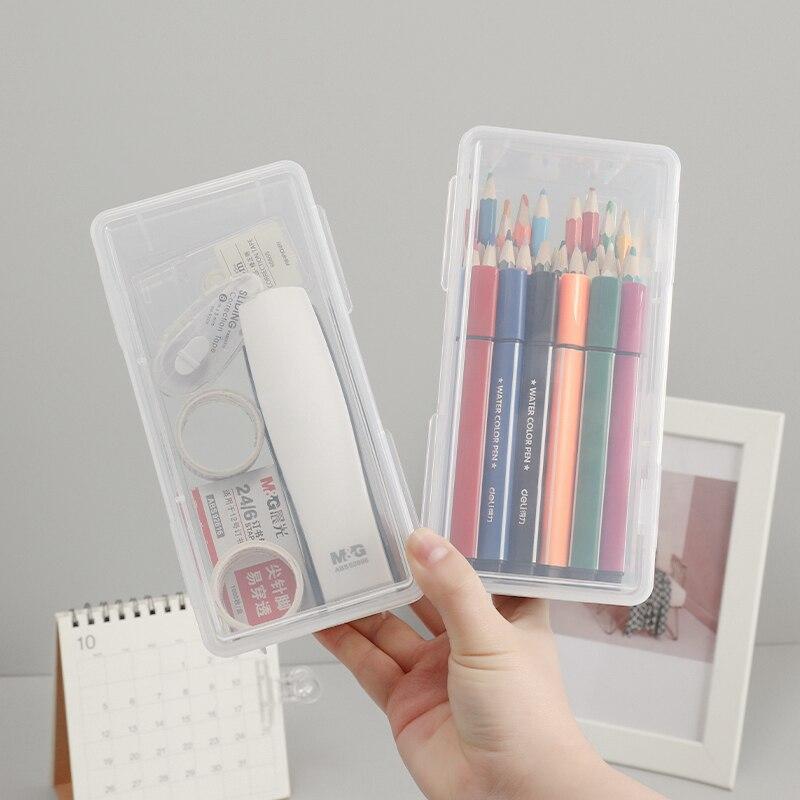 Large Capacity Transparent Stationery Case Pencil Storage Colour Pencil Storage Children's Crayon Painting Sketching Pencil Bag