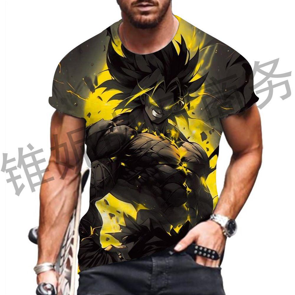 Dragon Ball Z 2024 Vegeta Men's T Shirt Goku Man Clothes Tops Cool Saiyan Short Sleeve Tee 110-6XL Summer GYM Harajuku T-shirt