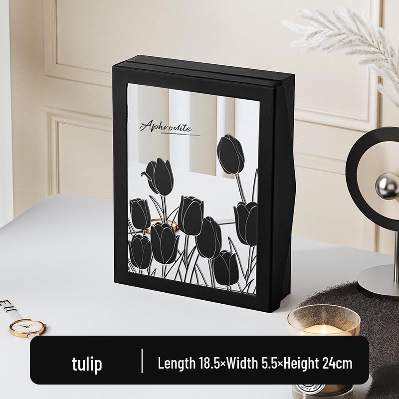 

Зеркальная шкатулка для украшений для трансграничной торговли: Креативное хранение для колец, часов, серег и ожерелий 18.5*5.5*24cm